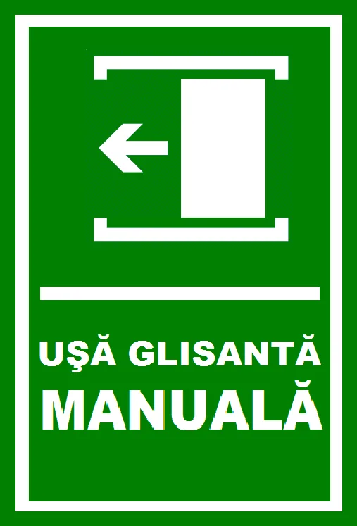 Placuta pentru usa manuala glisanta sprea stanga