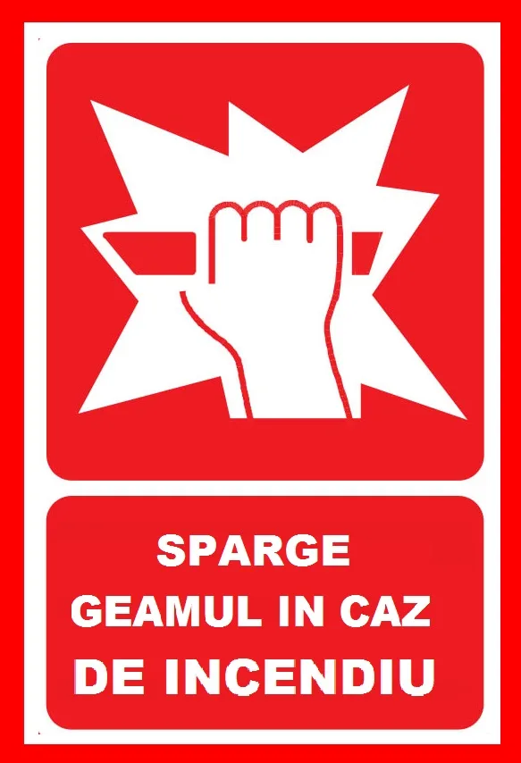 Placuta sparge geamul in caz de incendiu