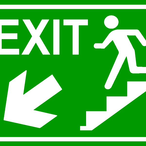 Semn exit pentru scari in stanga in jos