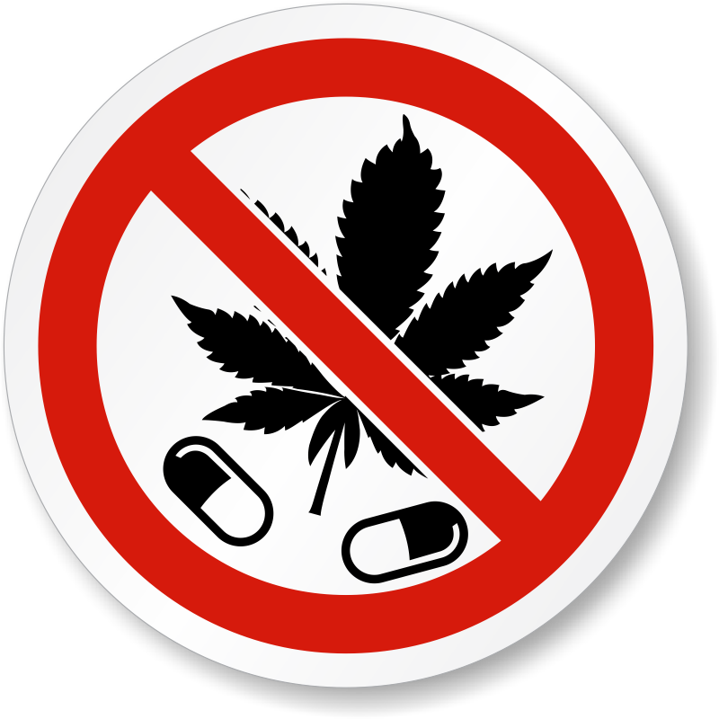 Etichete și Semnalizare Profesională „INTERZIS DROGURI / PASTILE / SUBSTANȚE PSIHOACTIVE”
