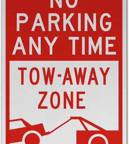 No Parking Any Time Tow Away Zone