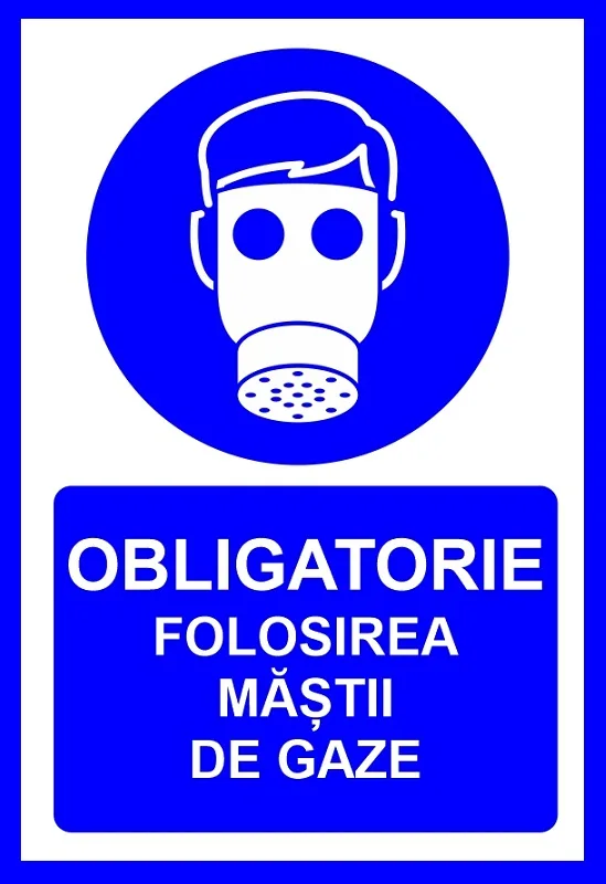 Placuta obligatorie folosirea mastii de gaze