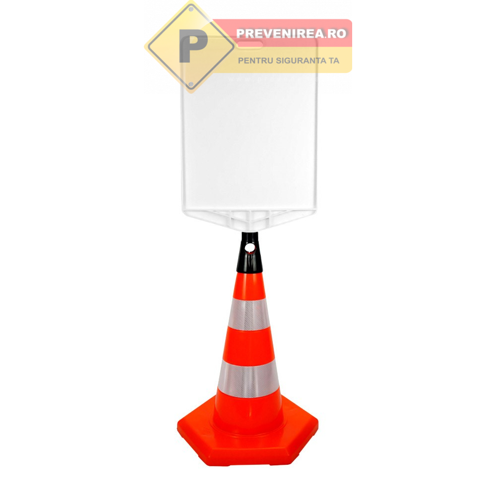 Con delimitare șantier în trafic - Plastic reflectorizant rezistent