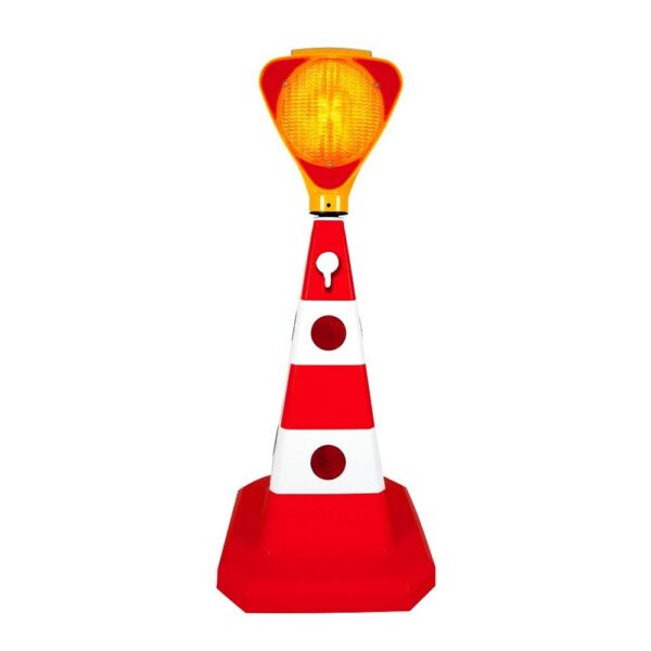 Con de semnalizare pentru trafic - Ideală pentru lucrări stradale și șantiere pe timp de noapte