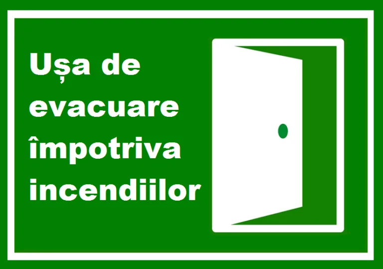 Placuta pentru usa de evacuare împotriva incendiilor