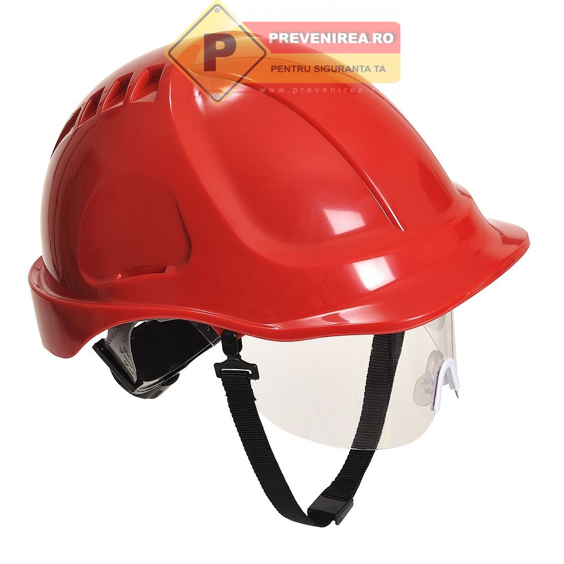 Cască de Protecție Roșie - Ideală pentru Electricieni și Lucrări pe Șantier