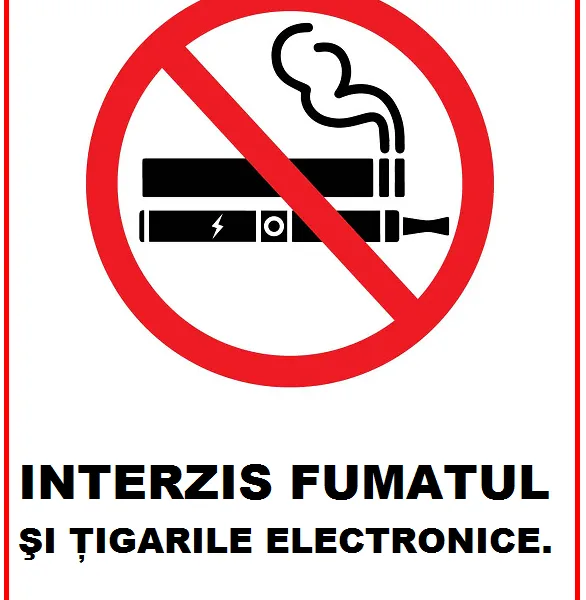 Placuta interzis fumatul si tigarile electronice