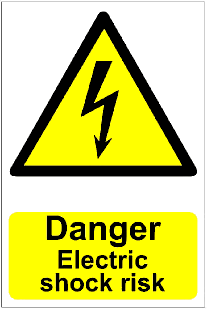 Sign danger electric shock risk