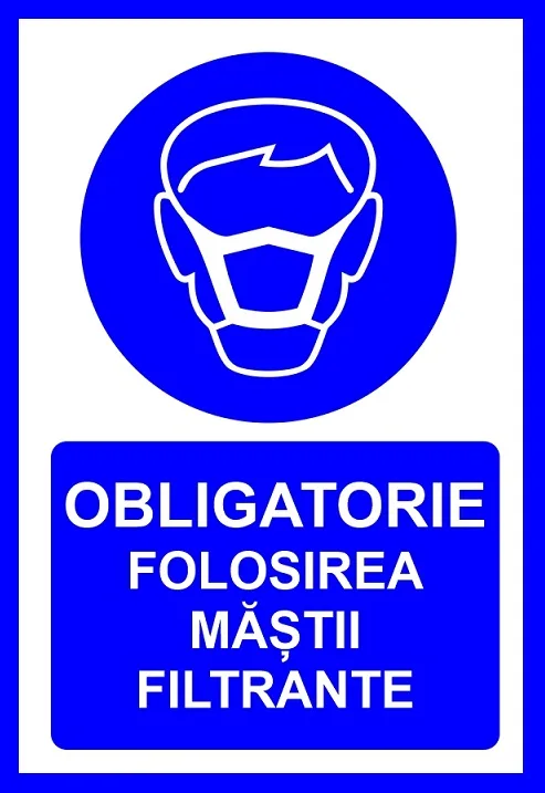 Placuta Obligatorie folosirea mastii filtrante