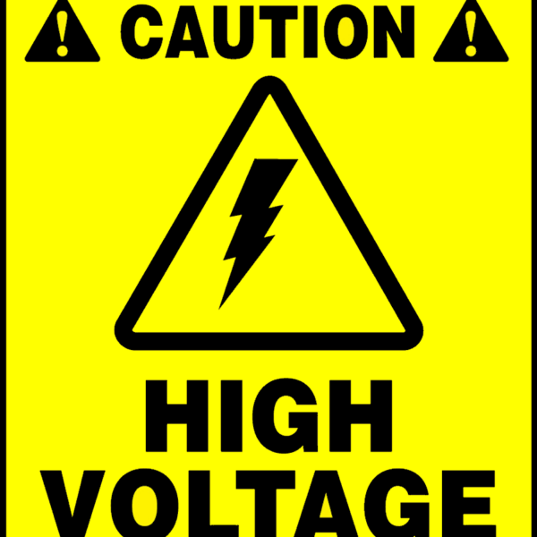 Sign caution high voltage