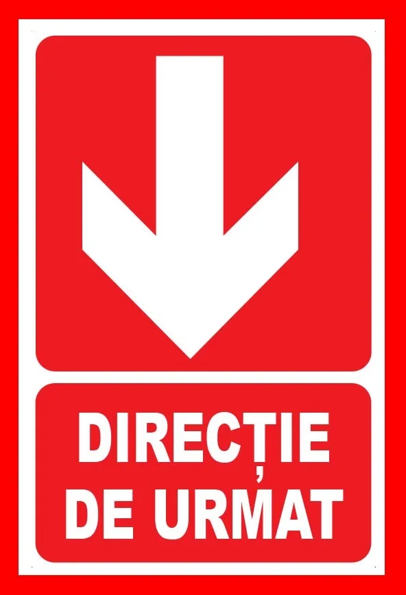 Placute pentru directie de urmat in jos