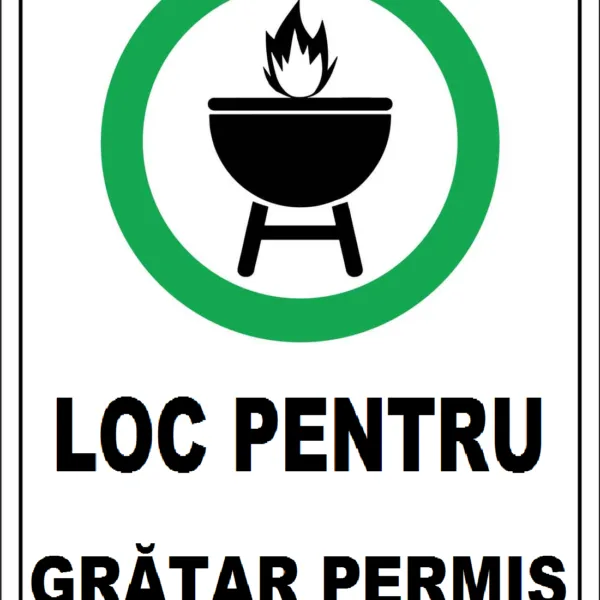 Placuta pentru loc pentru gratar permis