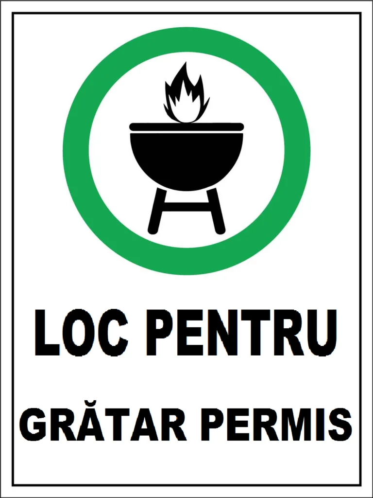 Placuta pentru loc pentru gratar permis