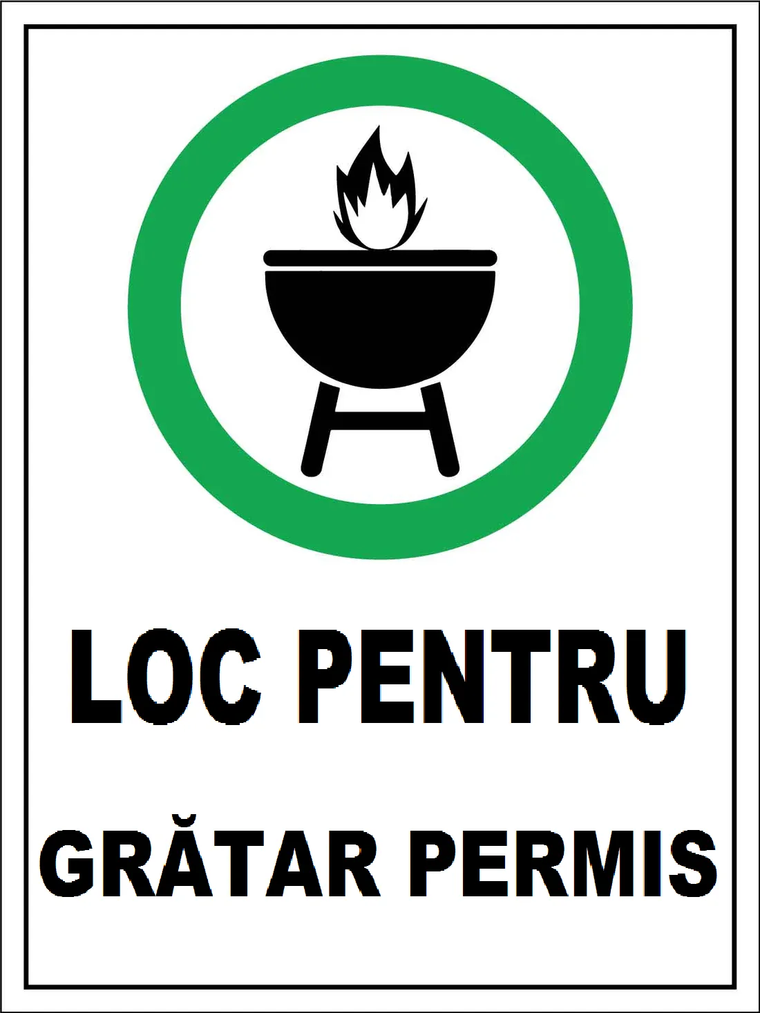 Placuta pentru loc pentru gratar permis