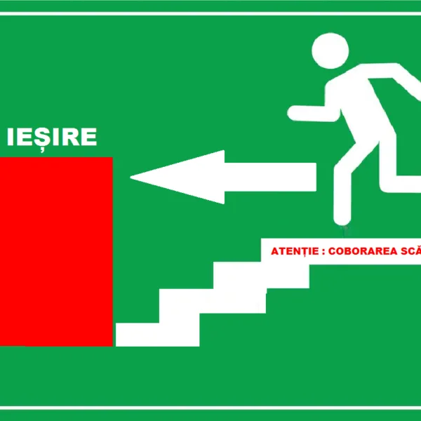 Placuta de iesire coborare pe scari in jos dreapta