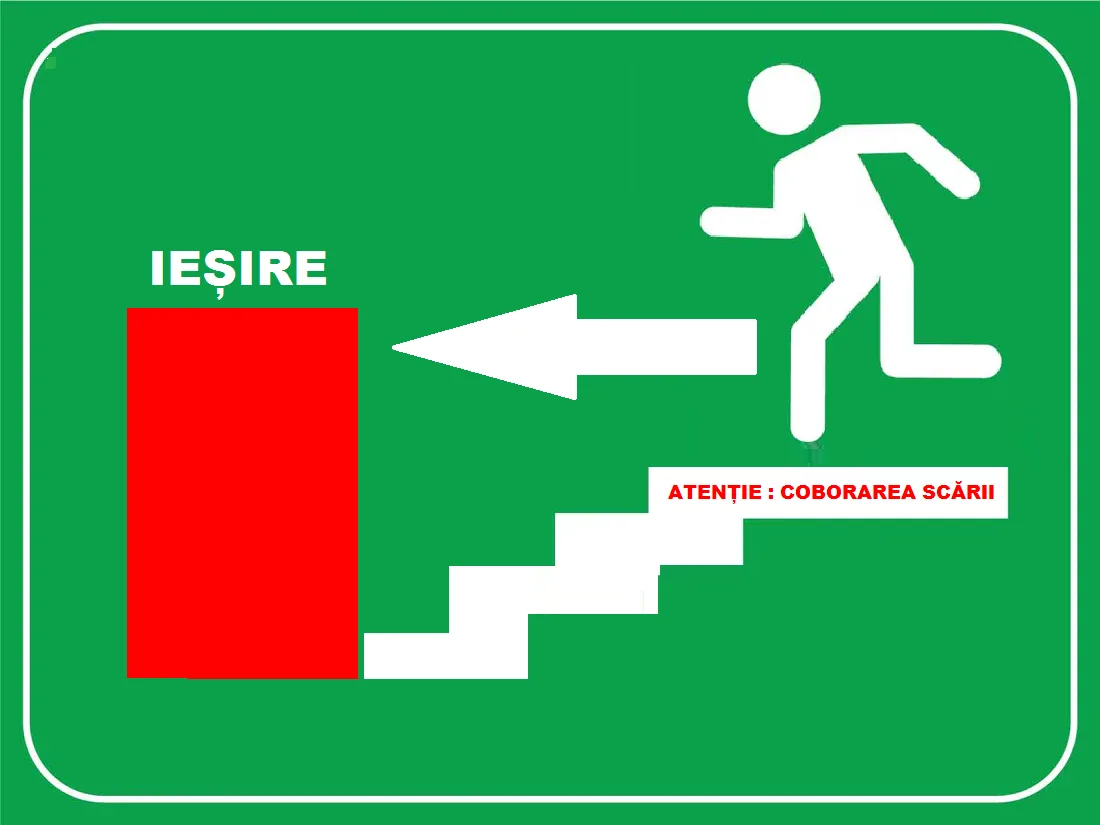 Placuta de iesire coborare pe scari in jos dreapta