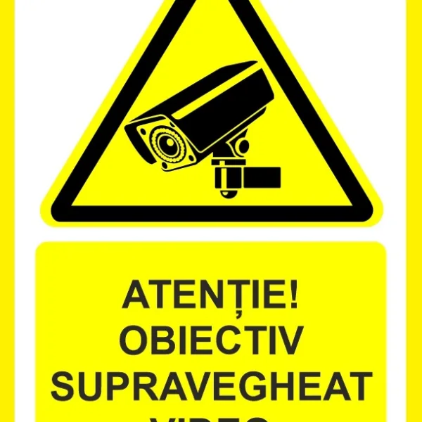 Placuta atentie obiectiv supravegheat video