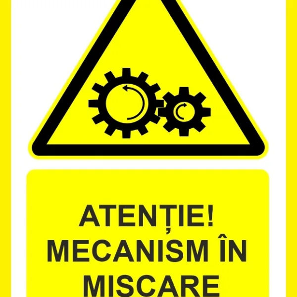 Placuta atentie mecanism in miscare