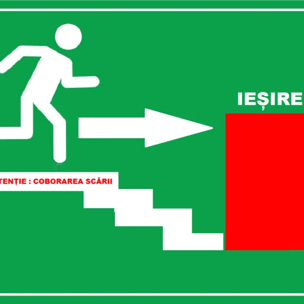 Placuta de  iesire coborare pe scari in jos stanga