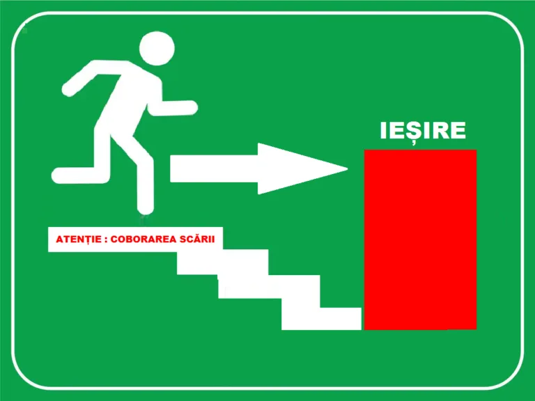 Placuta de  iesire coborare pe scari in jos stanga