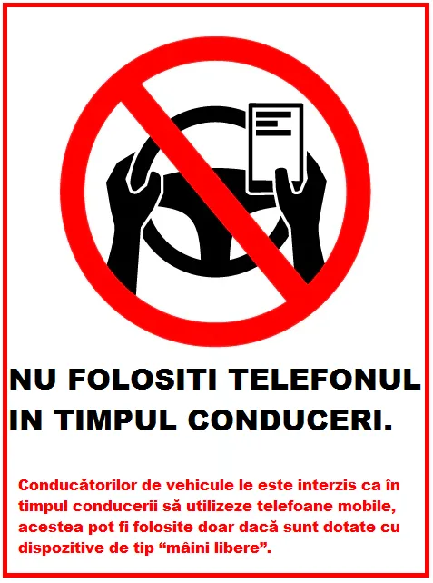 Placuta nu folosi telefonul in timpul conduceri