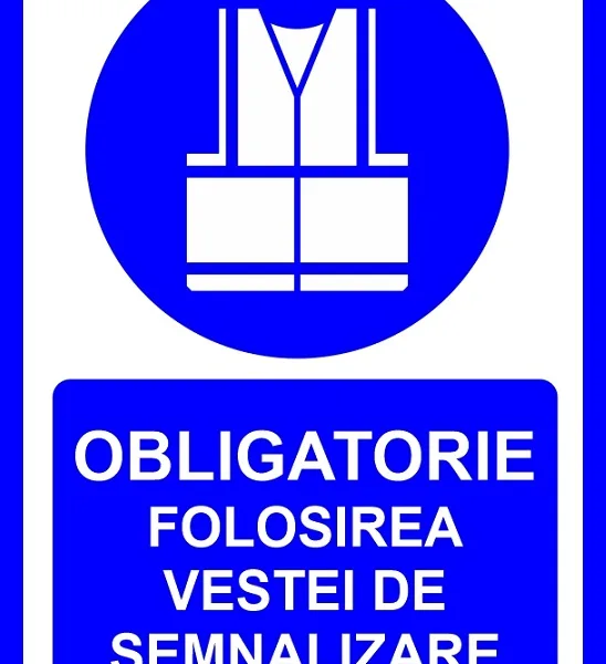 Placuta obligatorie folosirea vestei de semnalizare