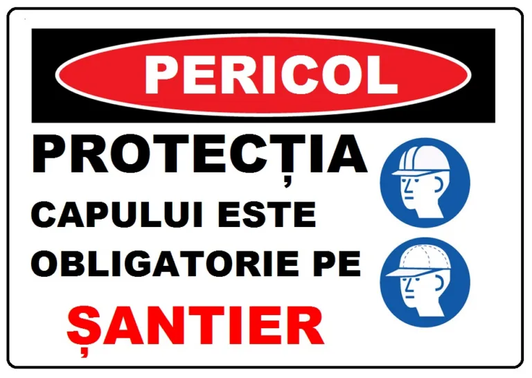 Placuta protectia capului este obligatorie pe santier