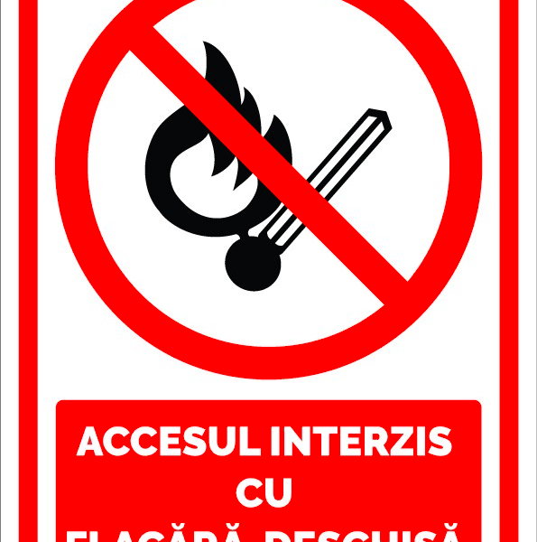 Indicator pentru accesul interzis cu flacara deschisa