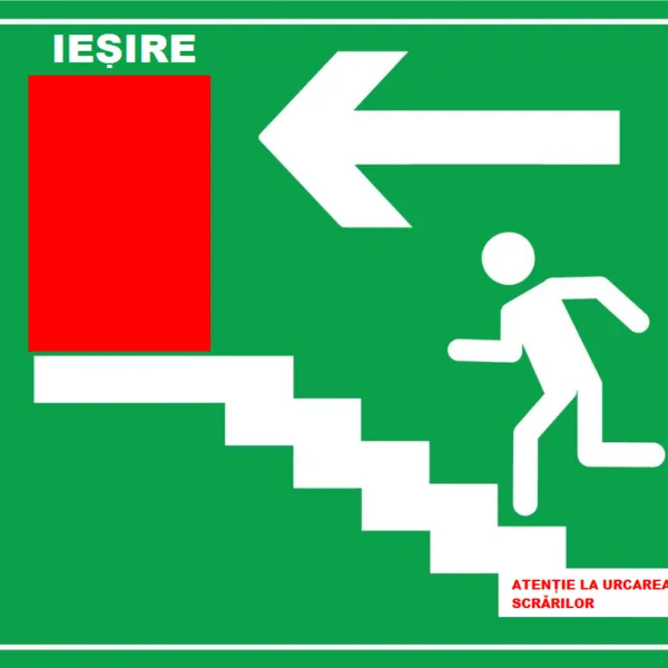 Placuta de iesire coborare pe scari urcarea prin stanga