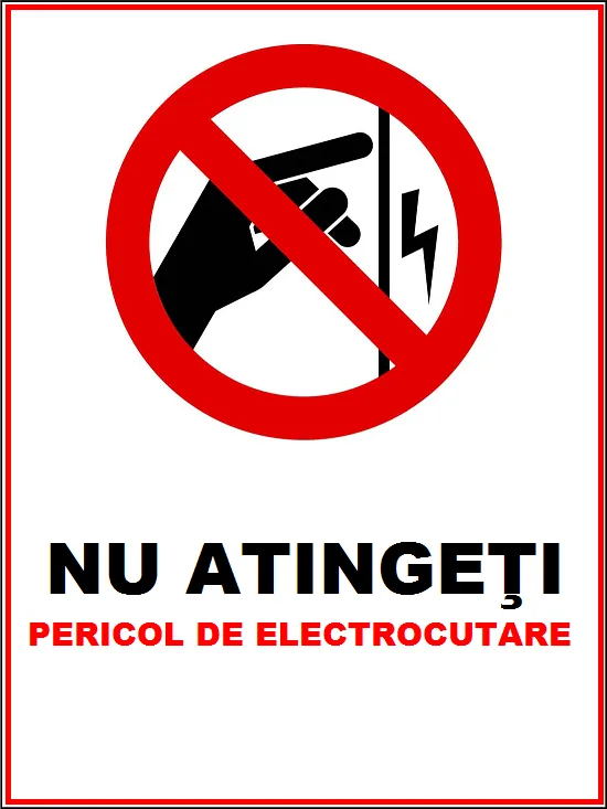 Placuta nu atingeti pericol de electrocutare