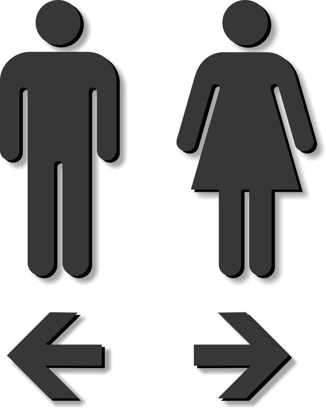 Toilet Sign for Men and Women Set of 2
