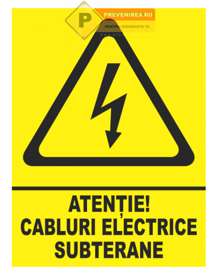 Indicator Atenție Cabluri Electrice Subterane - Semnalizare Sigură și Durabilă pentru Șantiere și Rețele Electrice