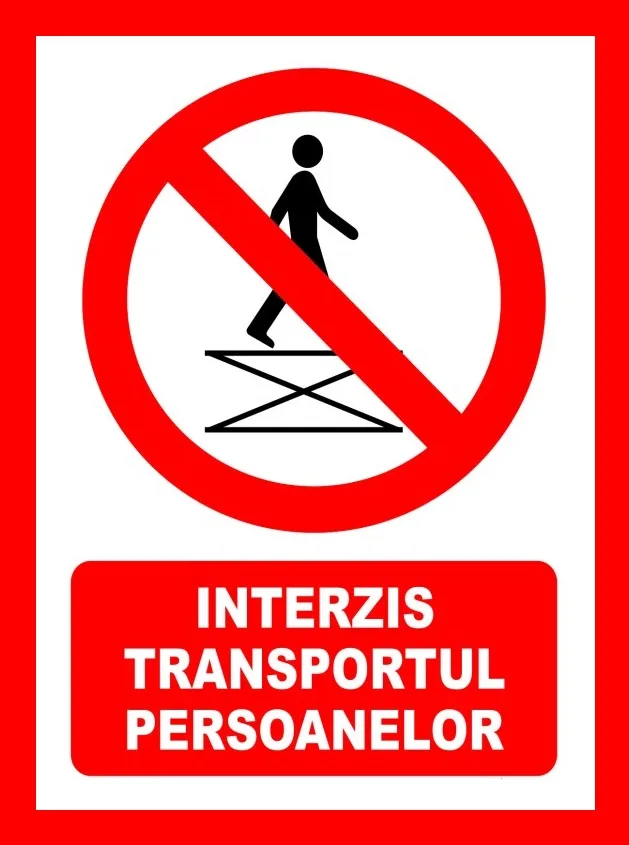 Placuta interzis transportul persoanelor