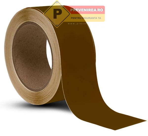 Bandă profesională maro pentru marcare pardoseli - Ideală pentru spații industriale