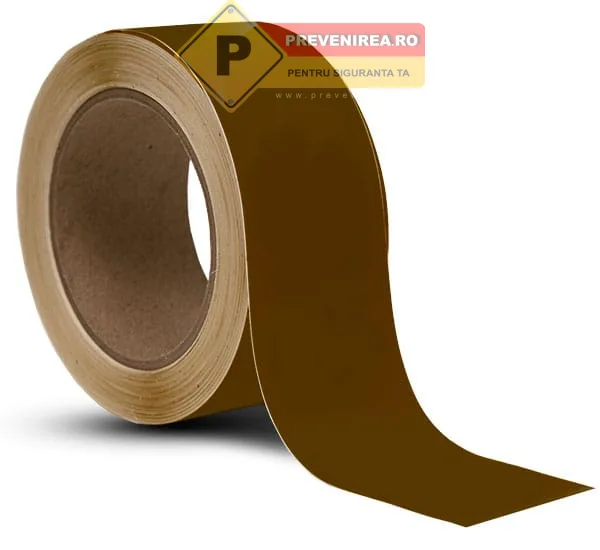 Bandă profesională maro pentru marcare pardoseli - Ideală pentru spații industriale