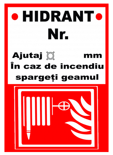Indicator Marcaj Hidrant cu Număr Personalizat - Plăcuță Identificare Hidrant