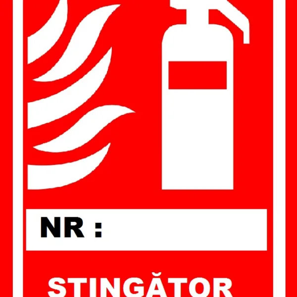 Placuta pentru stingator cu numar personalizat
