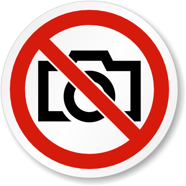 ETICHETĂ „FĂRĂ FOTOGRAFIE / FILMARE / ÎNREGISTRARE”