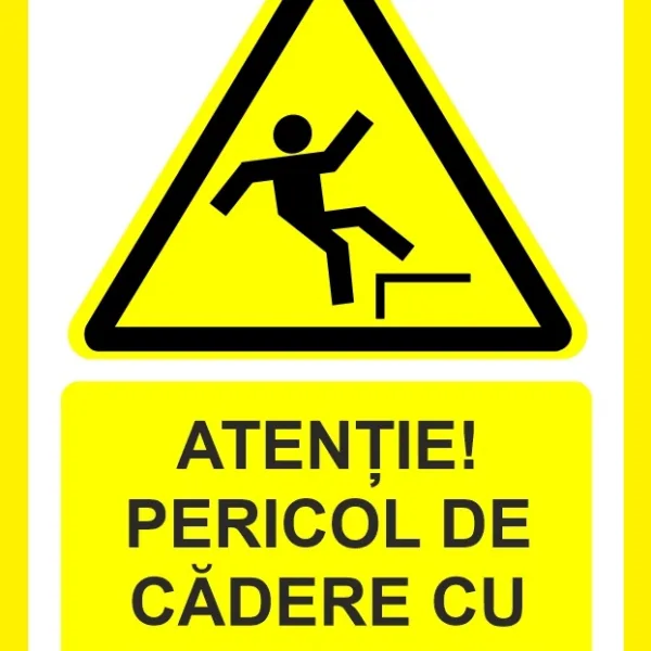 Placuta atentie pericol de cadere cu denivelare
