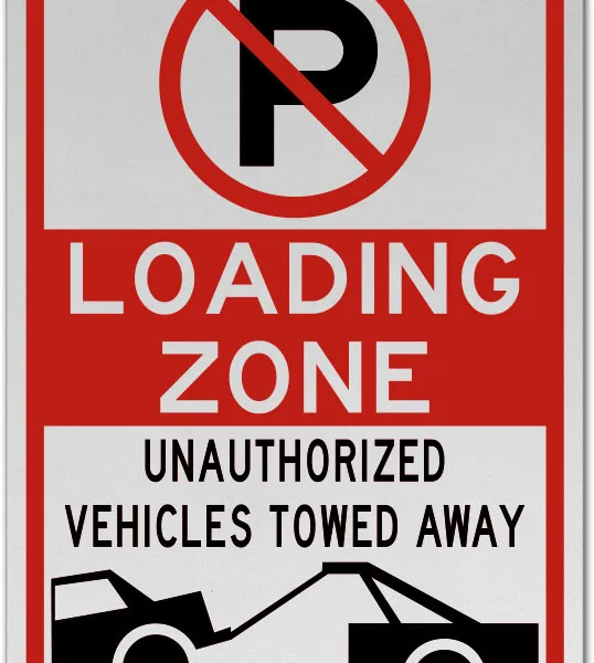 No Parking Loading Zone Sign