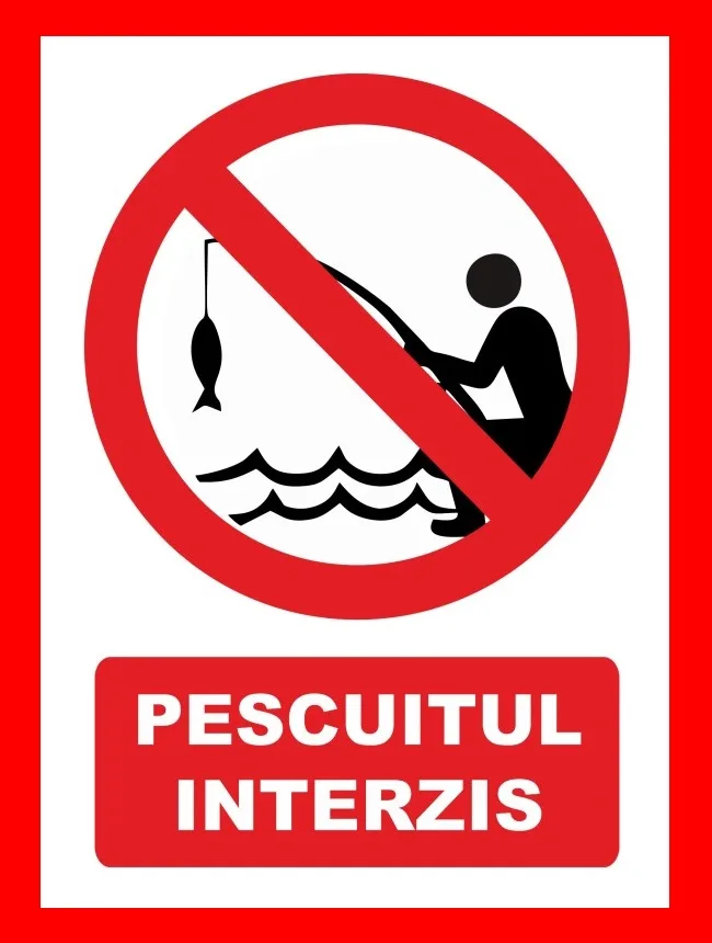 Placuta pentru pescuitul interzis