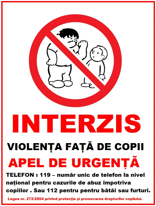Placuta interzis violenta fata de copii