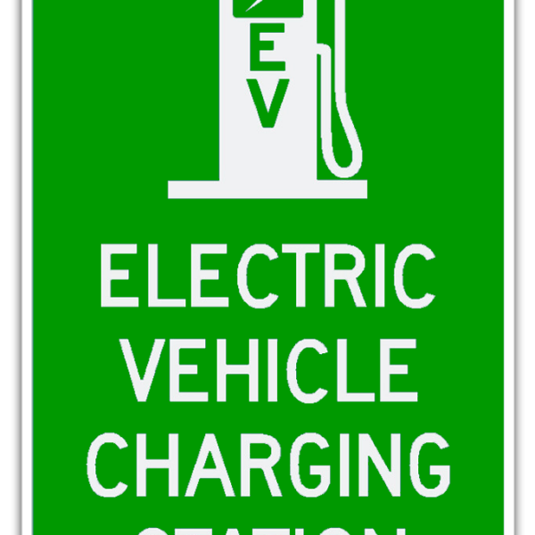 Sign electric vehicle charging station