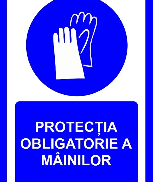Placuta pentru protectia obligatorie a mainilor