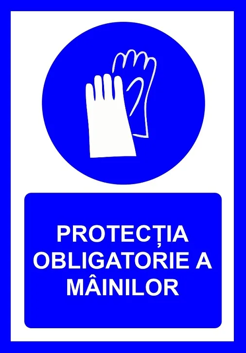 Placuta pentru protectia obligatorie a mainilor