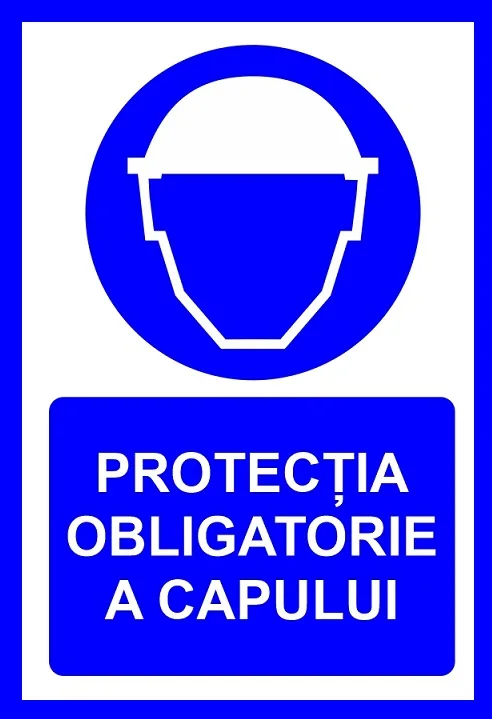 placuta pentru protectia obligatorie a capului