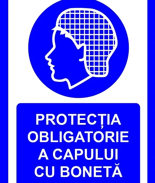 placuta pentru protectia obligatorie a capului cu boneta