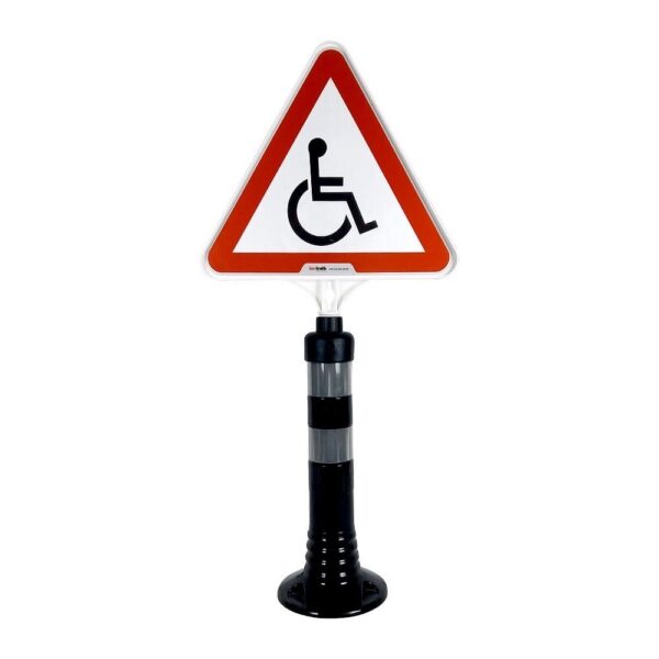 Set de delimitare a semnelor de avertizare triunghi pentru parcare cu handicap negru