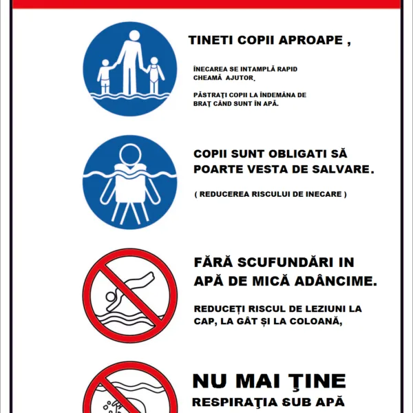 Placuta pentru bazine de inot