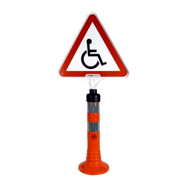 Set de delimitare a semnelor de avertizare triunghi pentru parcare cu handicap portocaliu